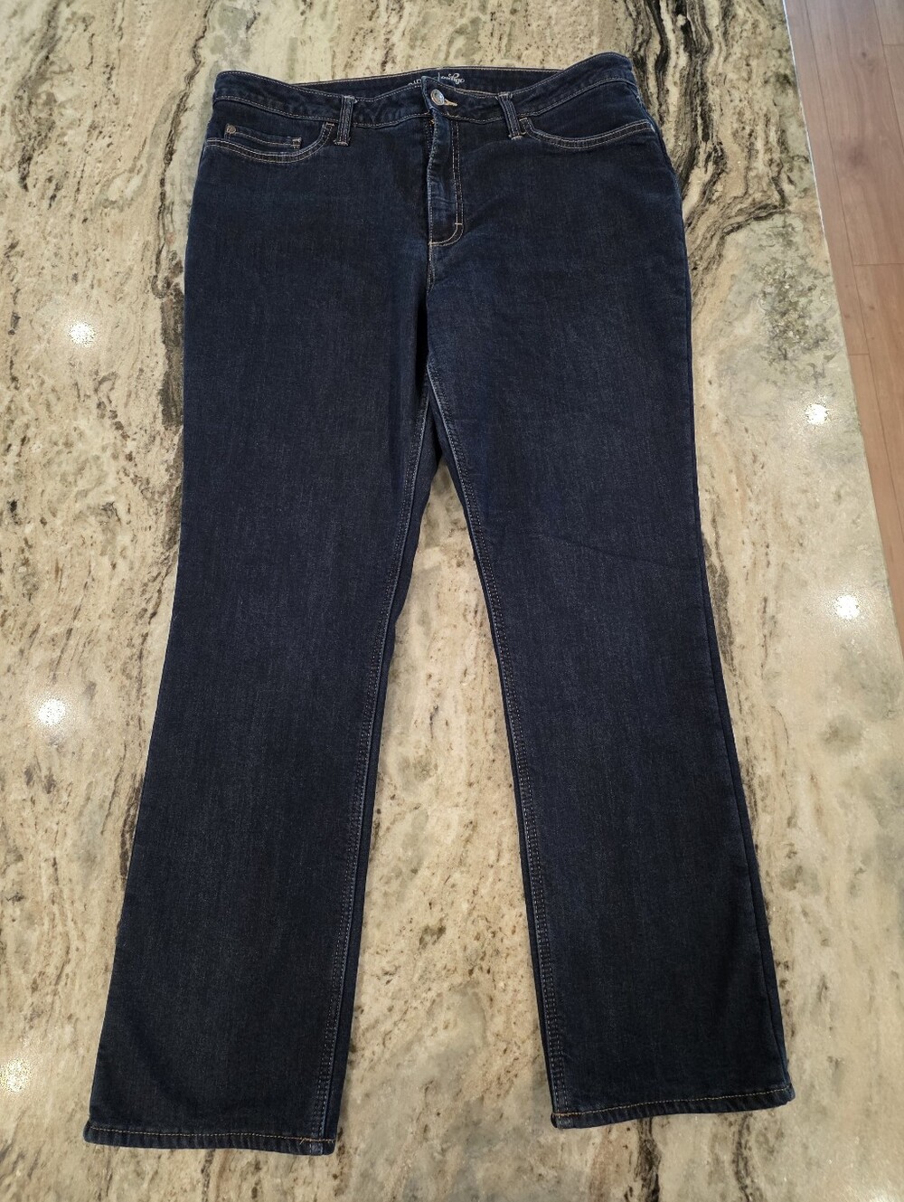 Riders by Lee Indigo Women's 18 Medium Blue Denim Fleece Lined Jeans Red Plaid